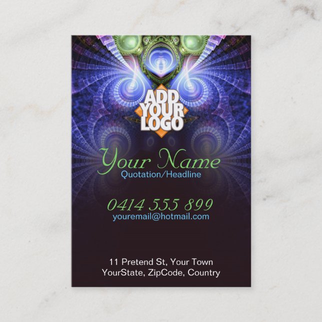 Visita Tarjeta De Negocio Mágica Swirl Fractal (Anverso)