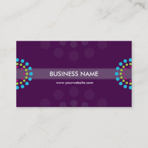 Visita TARJETA DE NEGOCIO moderna retro spot morado aqua 