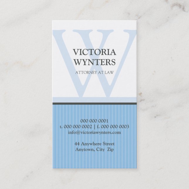 Visita TARJETA DE NEGOCIO monograma inicial moderno (Anverso)