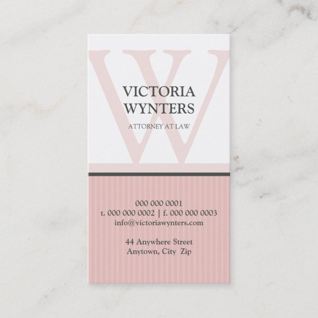 Visita TARJETA DE NEGOCIO monograma inicial moderno (Anverso)