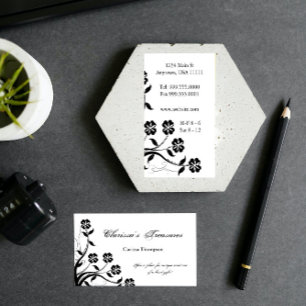 Visita Tarjeta De Negocio Onyx Floral Swirl