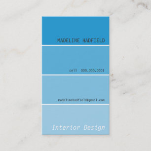 Visita TARJETA DE NEGOCIO pintura chip swatch aqua azul