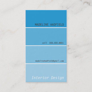 Visita TARJETA DE NEGOCIO pintura chip swatch aqua azul
