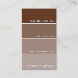 Visita TARJETA DE NEGOCIO pintura chip swatch chocolate m