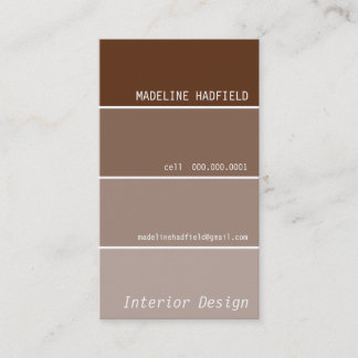 Visita TARJETA DE NEGOCIO pintura chip swatch chocolate m