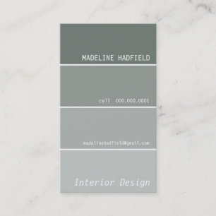 Visita TARJETA DE NEGOCIO pintura chip swatch gris plata