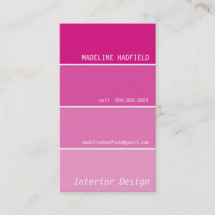 Visita TARJETA DE NEGOCIO pintura chip swatch magenta ros