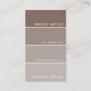 Visita TARJETA DE NEGOCIO pintura chip swatch mocha marró
