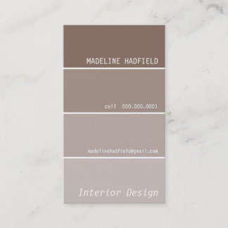 Visita TARJETA DE NEGOCIO pintura chip swatch mocha marró