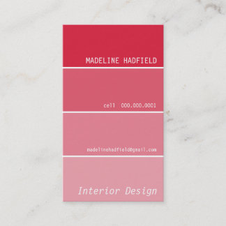 Visita TARJETA DE NEGOCIO pintura chip swatch rojo