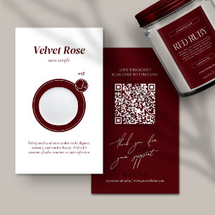 Visita Tarjeta de negocio QR con muestra de aroma de vela