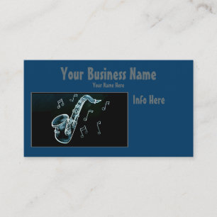 Visita Tarjeta De Negocio Saxophone And Music Notes