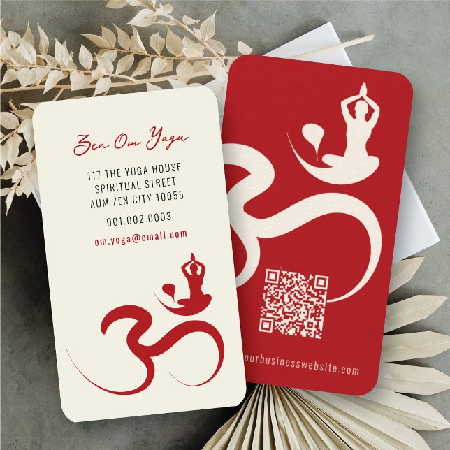 Visita Tarjeta De Negocio Sencilla De Yoga Om Ohm Calligr (Simple Minimalist Zen Spiritual Holistic Yoga Om/Aum Calligraphy Symbol Business Card @ fatfatin)