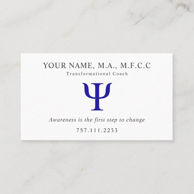 Visita Tarjeta De Negocio Símbolo Psi (Anverso)