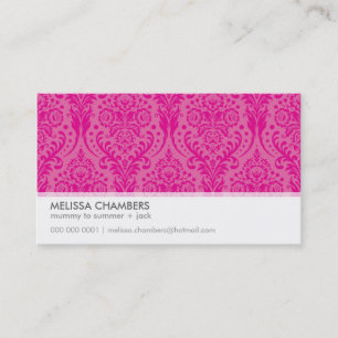 Visita TARJETA DE NEGOCIO simple damasco moderno fuschia 
