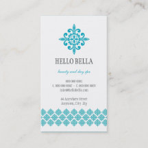 TARJETA DE NEGOCIO simple motivo moderno turquesa