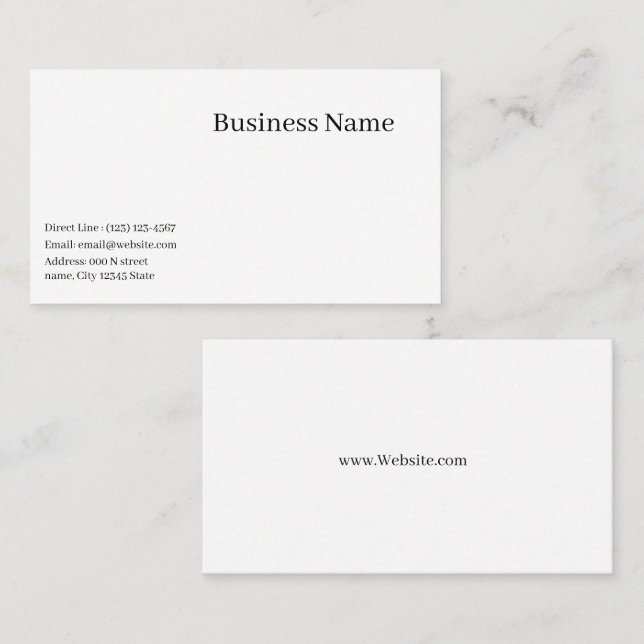 VISITA TARJETA DE NEGOCIO SIMPLE PERSONALIZADA (Anverso / Reverso)