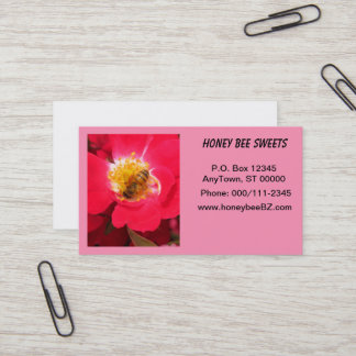 Visita Tarjeta de Negocios - Abeja en Flor Rosa