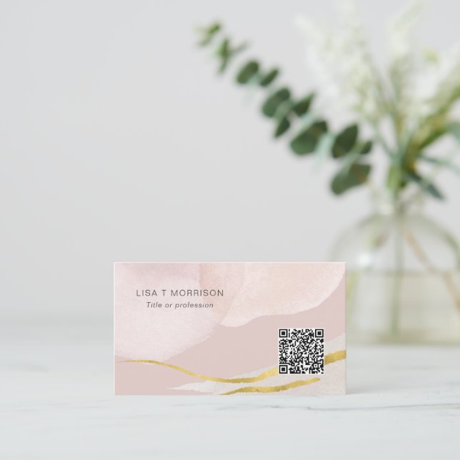 Visita Tarjeta de negocios abstracta moderna con código y (Anverso de pie)