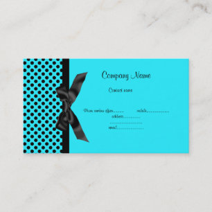 VISITA TARJETA DE NEGOCIOS AQUA BLUE POLKA DOT BOW