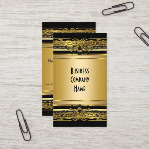 Visita Tarjeta de Negocios Art Deco Elegante Dorado Negro