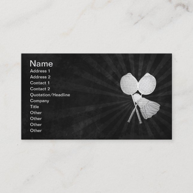 Visita Tarjeta De Negocios Badminton Para Jugadores Clube (Anverso)