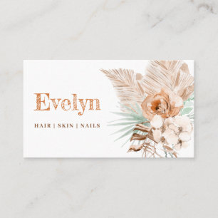 Visita Tarjeta de negocios Boho beige y menta