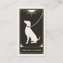 Tarjeta de negocios Boho Tarot Dog Walker
