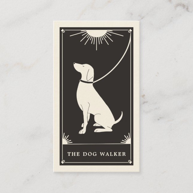 Visita Tarjeta de negocios Boho Tarot Dog Walker (Anverso)