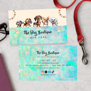 Visita tarjeta de negocios boutique de aseo de perros niñ