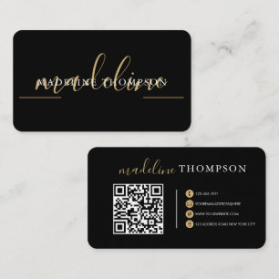 Visita Tarjeta de negocios Código QR de guión de caligraf