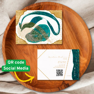 Visita Tarjeta de Negocios Código QR Sitio Web Brillo Dor