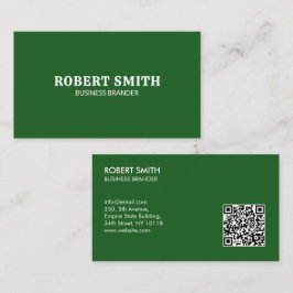 Visita Tarjeta de Negocios Código QR Verde Minimalista Ne