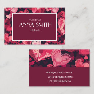 Visita tarjeta de negocios con corazón rojo