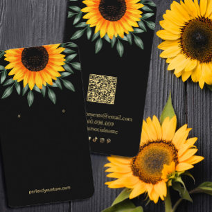 Visita Tarjeta de negocios con girasol para la pantalla d