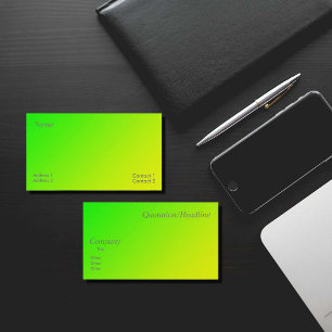 Visita tarjeta de negocios con gradiente verde amarillo