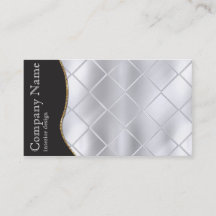 Tarjeta de negocios con patrón de diamante negro y
