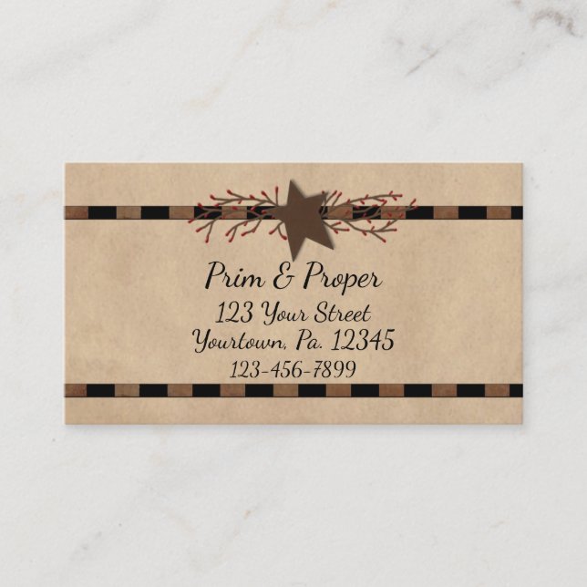 Visita Tarjeta De Negocios Country Star And Pip Berries (Anverso)