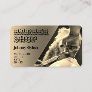 Visita Tarjeta de negocios de barbería de textura falsa m