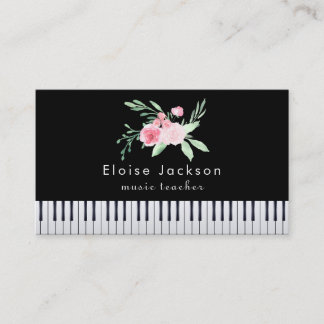 Visita tarjeta de negocios de bouquet pianista