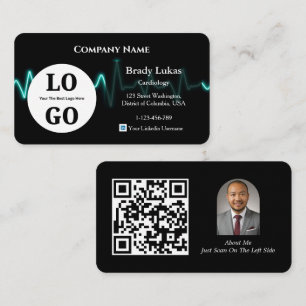 Visita Tarjeta de Negocios de Cardiología Logotipo Person