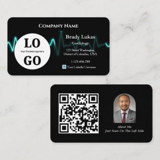 Visita Tarjeta de Negocios de Cardiología Logotipo Person
