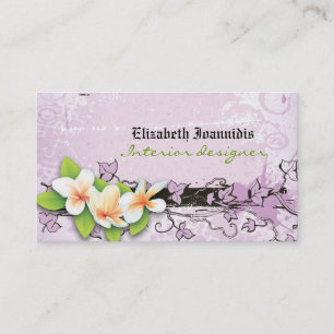 Visita Tarjeta de negocios de diseño interior de plumeria