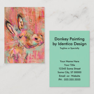 Visita tarjeta de negocios de donkey painting square
