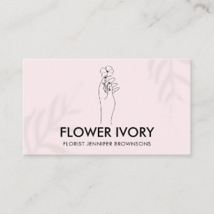 Visita Tarjeta de Negocios de Flor con Luz Rosa Simple y