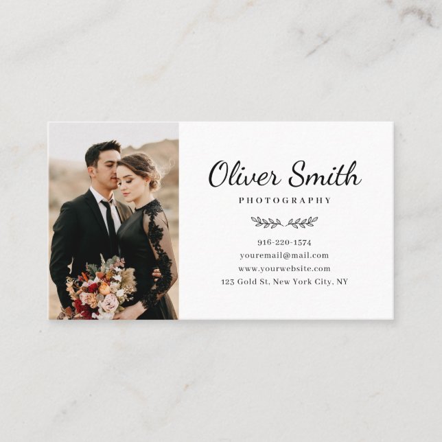 Visita Tarjeta De Negocios De Fotografía Con Tres Collage (Anverso)