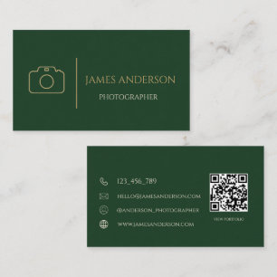 Visita Tarjeta de Negocios de Fotógrafo de Lujo en Verde