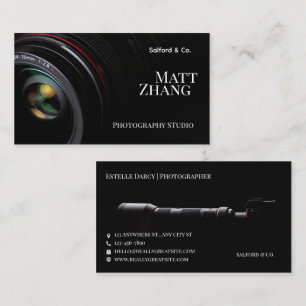 Visita Tarjeta de Negocios de Fotógrafo y Estudio con Len