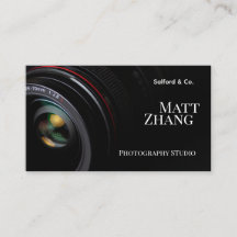 Tarjeta de Negocios de Fotógrafo y Estudio con Len