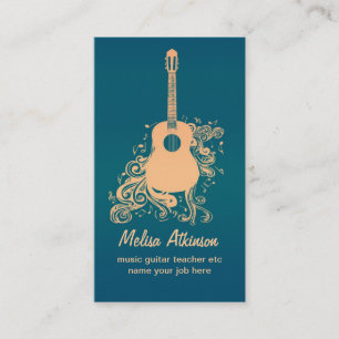 Visita tarjeta de negocios de guitarra